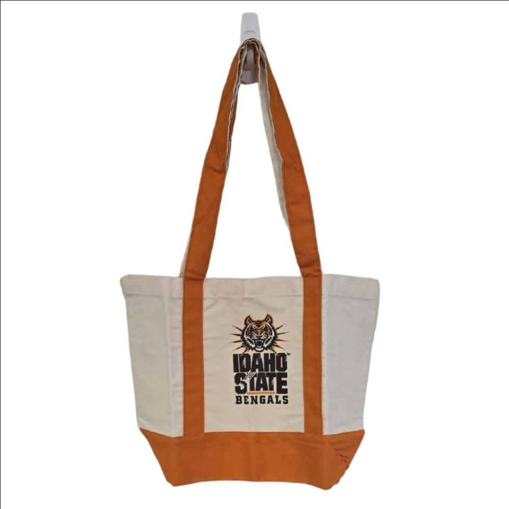 NCAA Idaho State Bengals Canvas Tote Bag in Cream and Orange NWOT